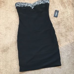 Black strapless dress with gorgeous embellishing